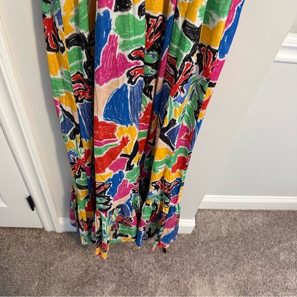 NWT de loreta Blue Red Cotton Maxi Dress Small - Picture 10 of 14